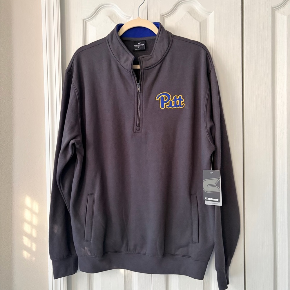 Pitt Panthers Colosseum Tortugas Logo Quarter-Zip Jacket Large - Charcoal